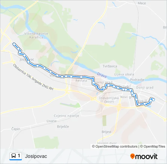 1 Bus Line Map
