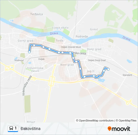1 Bus Line Map