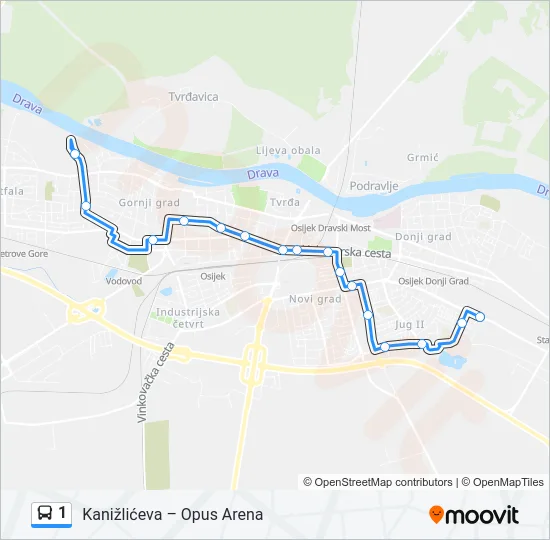 1 Bus Line Map