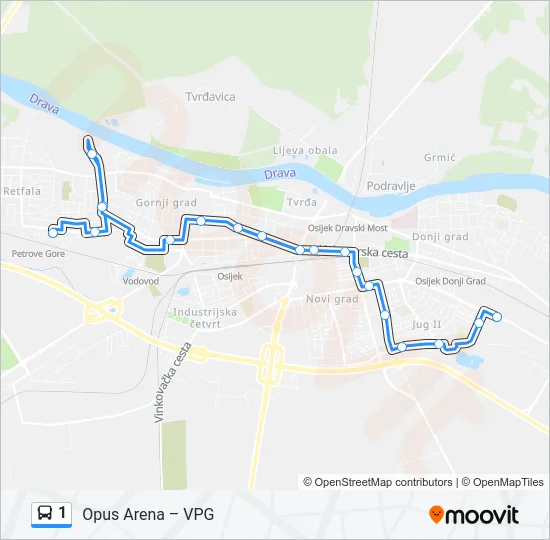 1 Bus Line Map