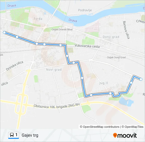1 Bus Line Map