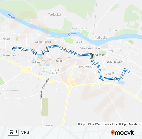 1 Bus Line Map