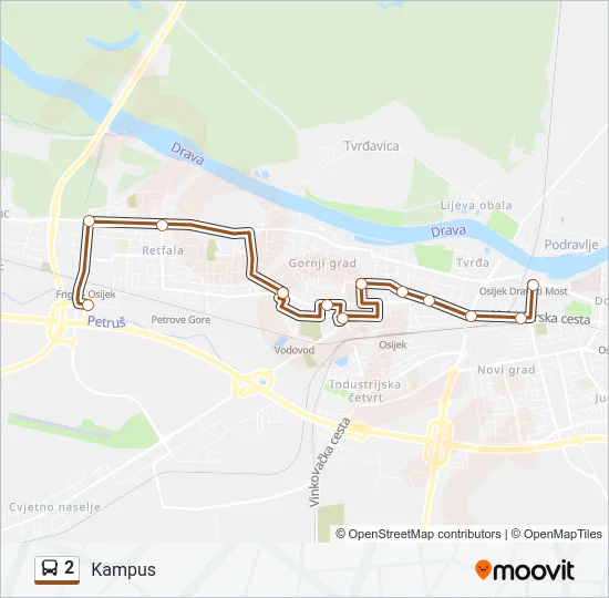 2 Bus Line Map
