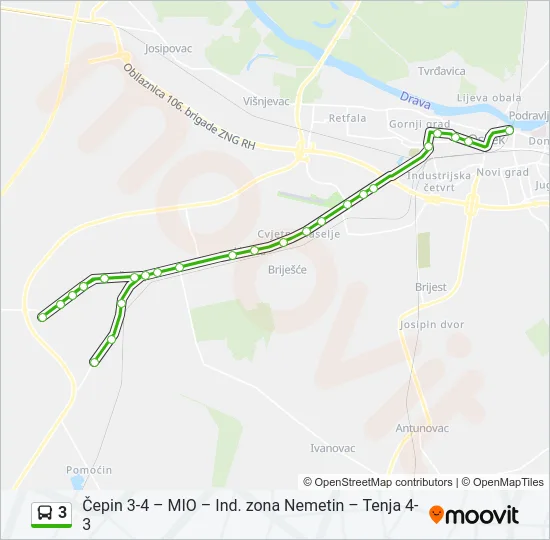 3 Bus Line Map