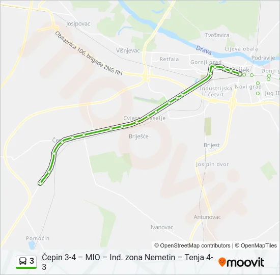 3 Bus Line Map