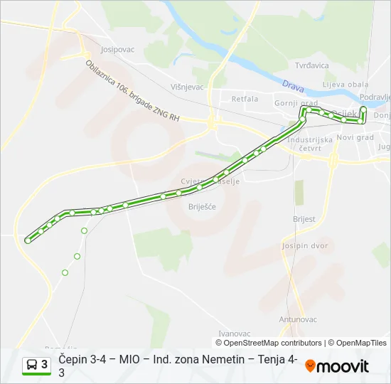 3 Bus Line Map