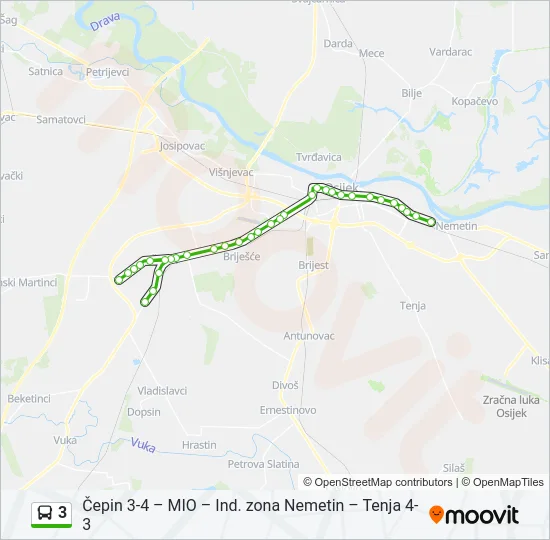 3 Bus Line Map
