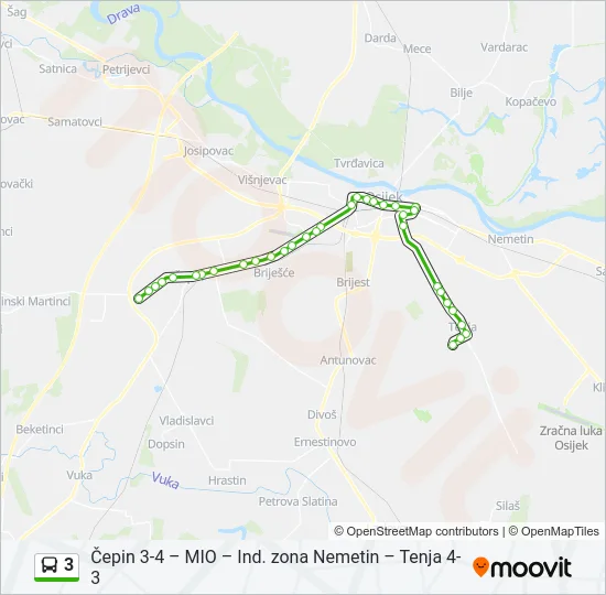 3 Bus Line Map