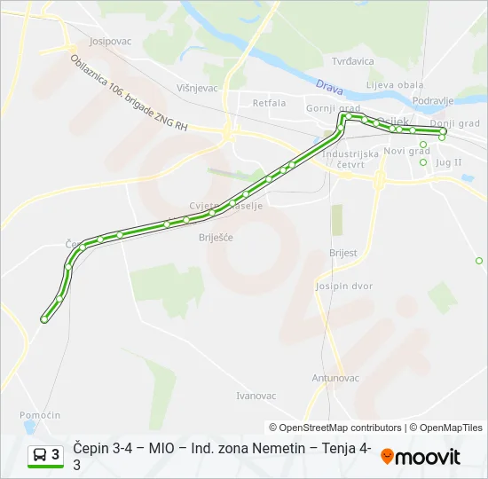 3 Bus Line Map