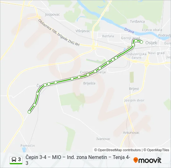 3 Bus Line Map