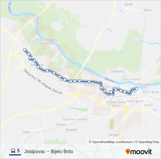 5 Bus Line Map