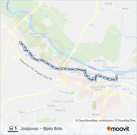 5 Bus Line Map