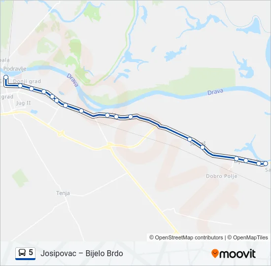 5 Bus Line Map