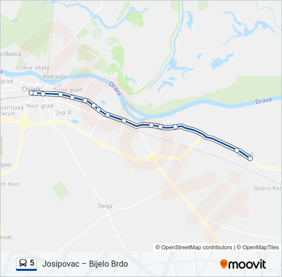 5 Bus Line Map