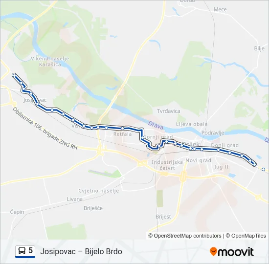 5 Bus Line Map