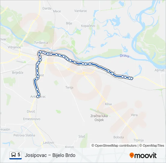5 Bus Line Map