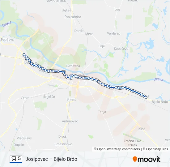 5 Bus Line Map