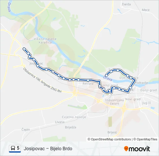 5 Bus Line Map