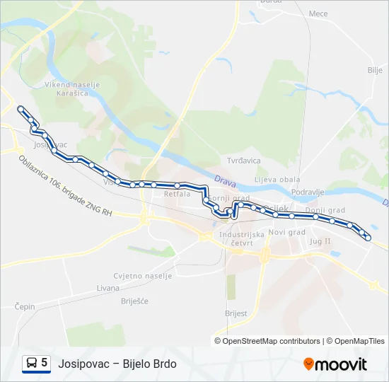 5 Bus Line Map