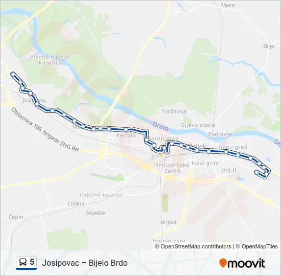 5 Bus Line Map