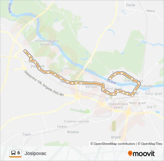 6 Bus Line Map