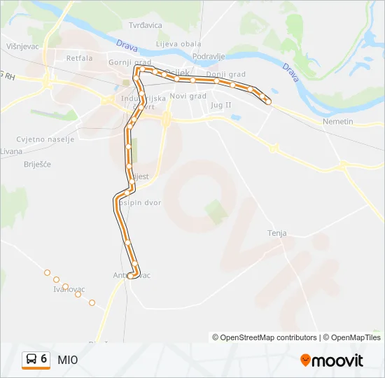 6 Bus Line Map