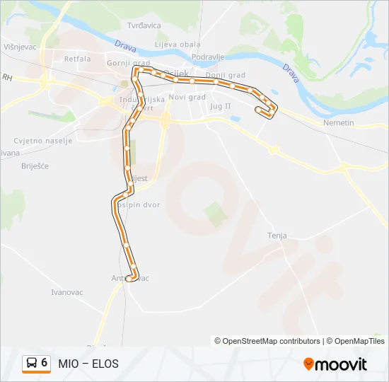 6 Bus Line Map