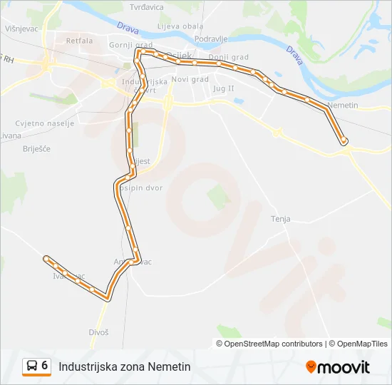 6 Bus Line Map