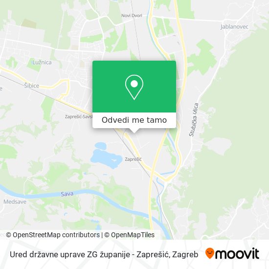 Karta Ured državne uprave ZG županije - Zaprešić