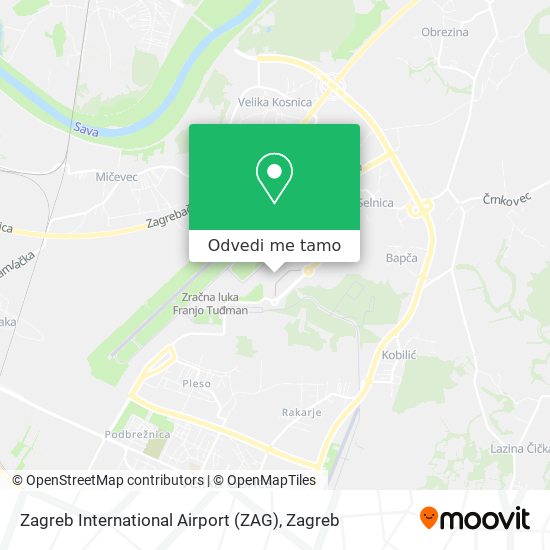 Karta Zagreb International Airport (ZAG)