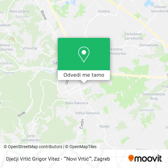 Karta Dječji Vrtić Grigor Vitez - ""Novi Vrtić""