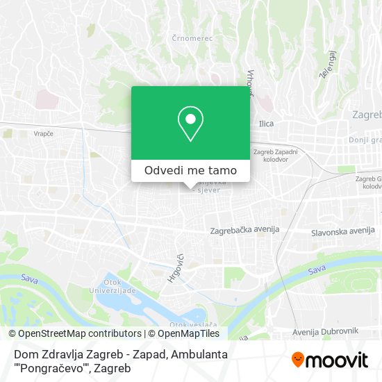 Karta Dom Zdravlja Zagreb - Zapad, Ambulanta ""Pongračevo""