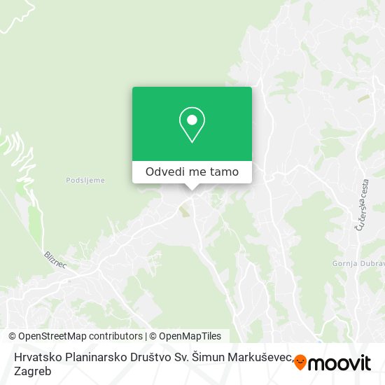 Karta Hrvatsko Planinarsko Društvo Sv. Šimun Markuševec