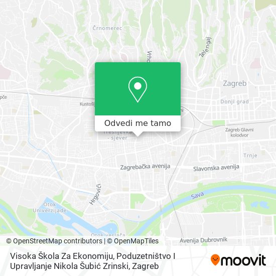 Karta Visoka Škola Za Ekonomiju, Poduzetništvo I Upravljanje Nikola Šubić Zrinski