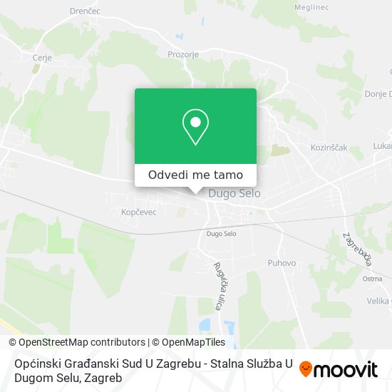 Karta Općinski Građanski Sud U Zagrebu - Stalna Služba U Dugom Selu
