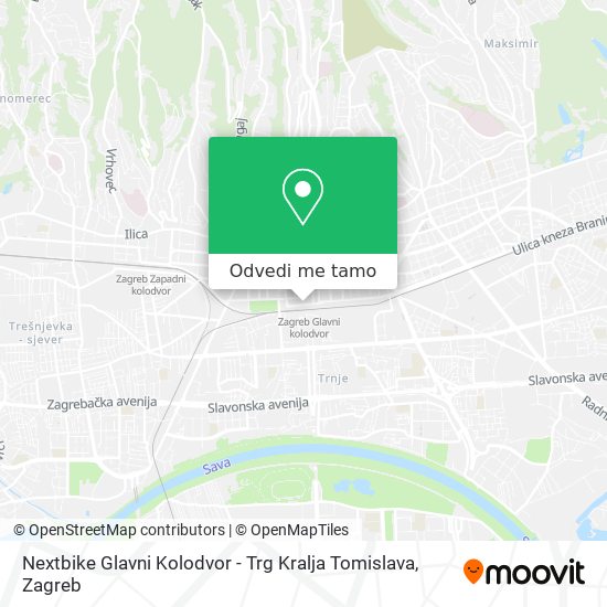 Karta Nextbike Glavni Kolodvor - Trg Kralja Tomislava