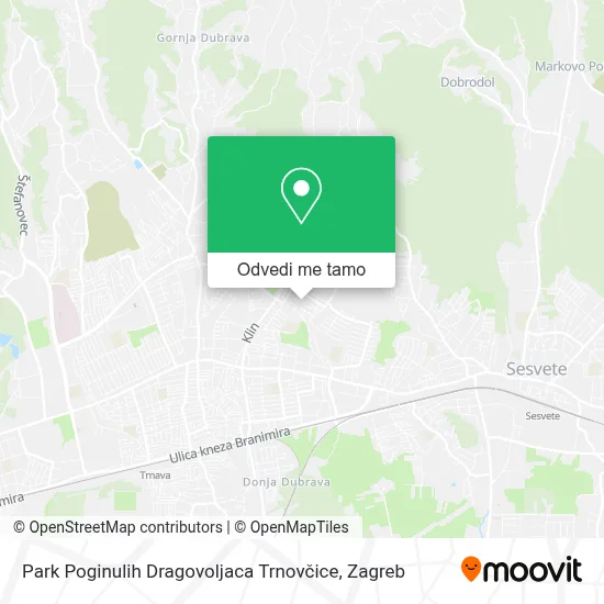 Karta Park Poginulih Dragovoljaca Trnovčice