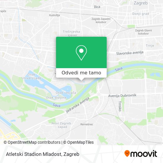 Karta Atletski Stadion Mladost