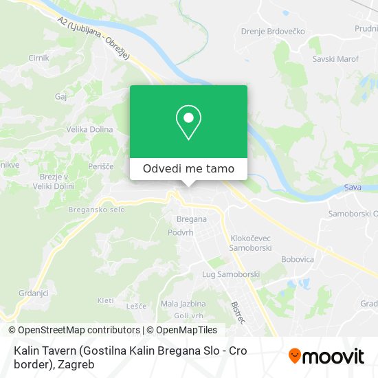 Karta Kalin Tavern (Gostilna Kalin Bregana Slo - Cro border)