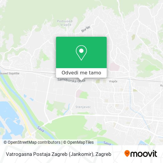 Karta Vatrogasna Postaja Zagreb (Jankomir)