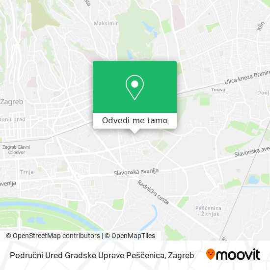 Karta Područni Ured Gradske Uprave Peščenica