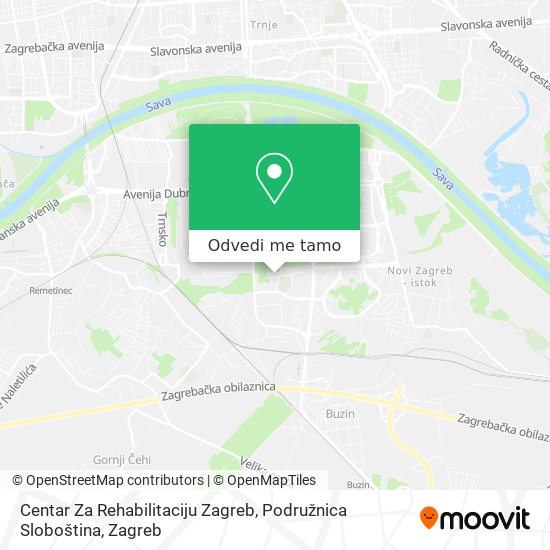Karta Centar Za Rehabilitaciju Zagreb, Podružnica Sloboština