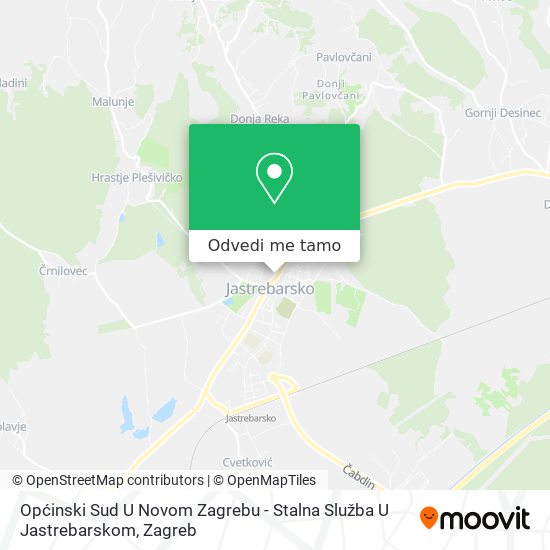 Karta Općinski Sud U Novom Zagrebu - Stalna Služba U Jastrebarskom