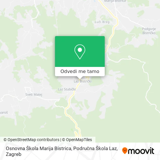 Karta Osnovna Škola Marija Bistrica, Područna Škola Laz