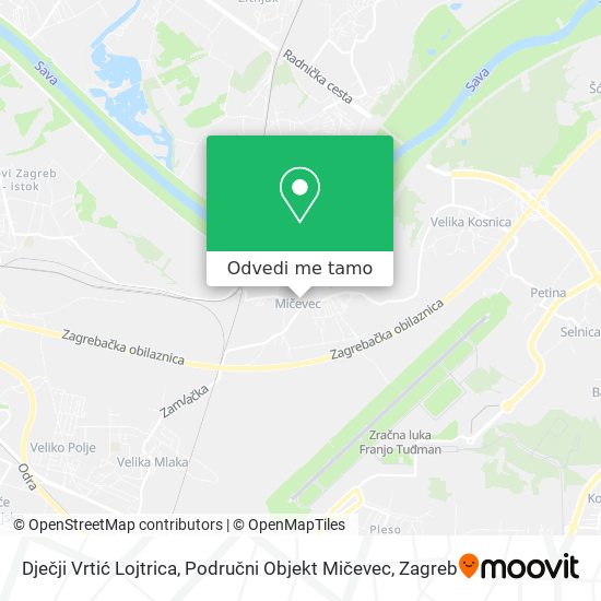 Karta Dječji Vrtić Lojtrica, Područni Objekt Mičevec