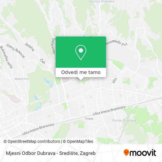 Karta Mjesni Odbor Dubrava - Središte