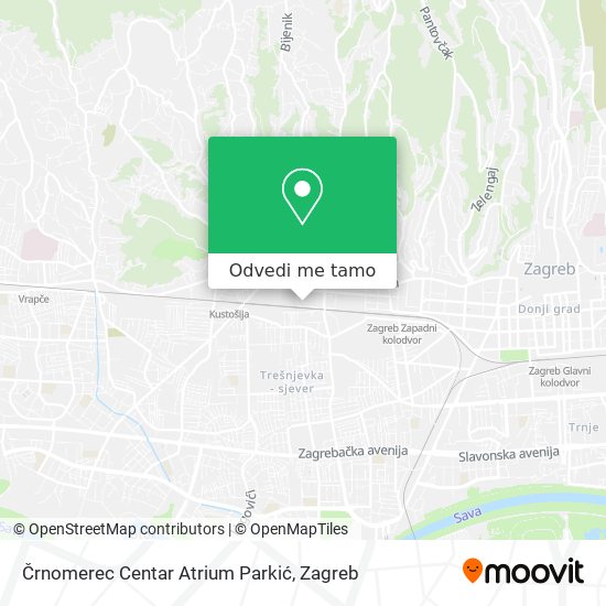 Karta Črnomerec Centar Atrium Parkić