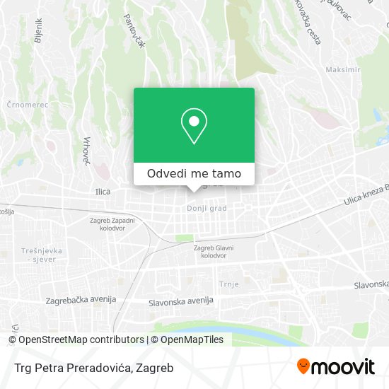 Karta Trg Petra Preradovića