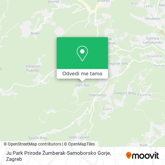 Karta Ju Park Prirode Žumberak-Samoborsko Gorje