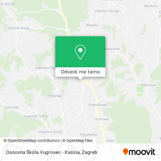 Karta Osnovna Škola Vugrovec - Kašina